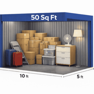 self storage units 50 sq ft.